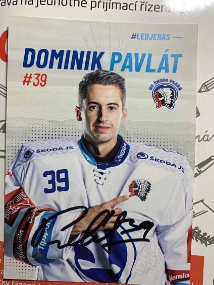 Dominik Pavlát*OSOBNĚ PODEPSÁN* HC ŠKODA PLZEŇ - Hokejové karty