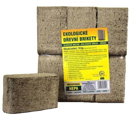 Dřevovýroba Hepa Brikety dřevěné RUF 10…