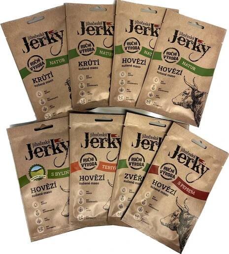 Jihočeské Jerky Dárkovení balení HIT (8 x 20g)