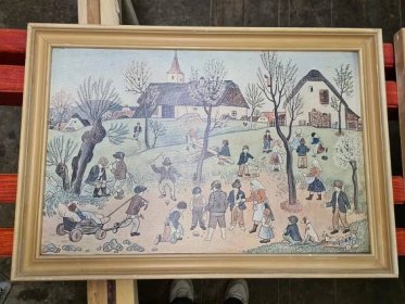 Josef Lada - Dětské hry - 4 obrazy (jaro, léto, podzim, zima)