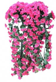 Závěsné květiny Umělé fialové květiny Nástěnný košík s vistárií Závěsné girlandové květiny Falešná hedvábná orchidej