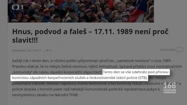 Listopad připravila KGB s StB, Havel byl v KSČ. Dezinformace o revoluci nejsou žádný samet