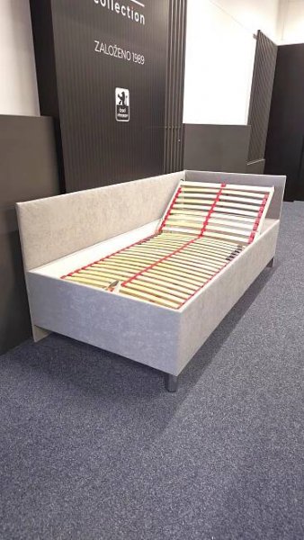 Čalouněná postel s úložným prostorem RYAN 90X200, světle šedá - Nábytek Real