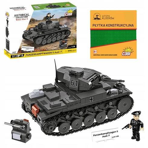 STAVEBNICE COBI 2597 Tank Panzerkampfwagen II HC WW2 813 Dílů + DLAŽDICE