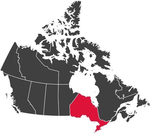 Map showing where is Ontario