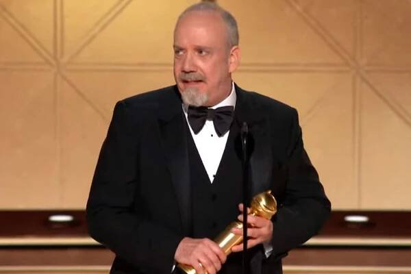 Golden Globes Winner Paul Giamatti Jokes His 'Knees Are Shot' and He Played 'a Man Who Smells Like Fish'