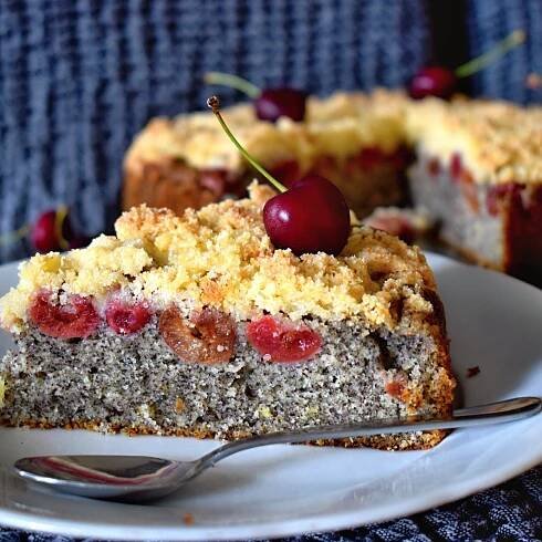 třešňový koláč s mákem recept