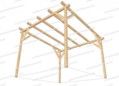 dřevěná pergola 3x3m - stavebnice bez krytiny - Dům a zahrada