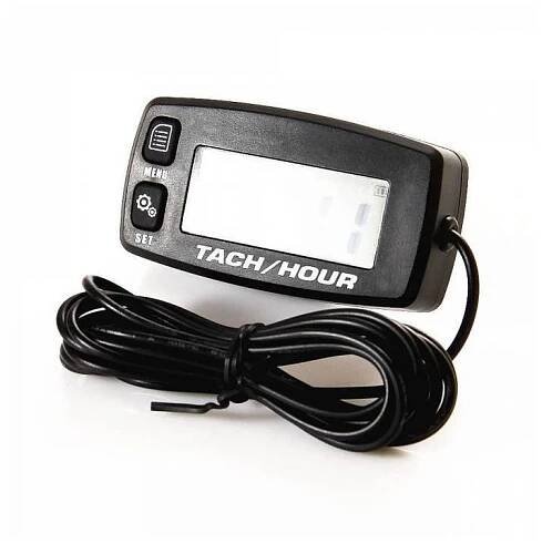 Multifunkční měřič otáček motoru a motohodin, QTECH (černý, podsvícený displej)