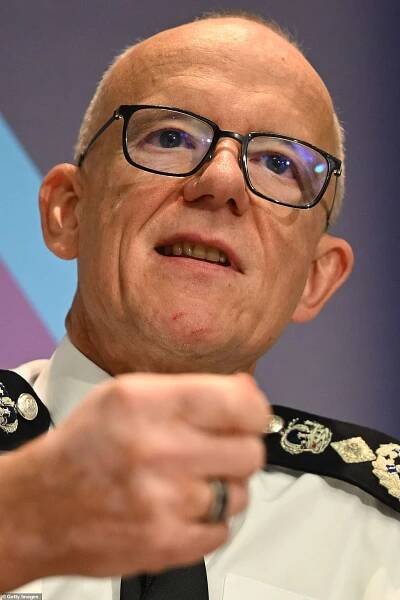 Met commissioner Sir Mark Rowley (pictured) said the force was renewing its 'laser¿like focus' on ensuring police officers are where they should be: out on the streets tackling crime