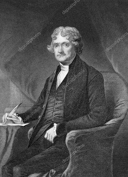 Stáhnout - Thomas Jefferson (1743-1826) na Ryse z 1873. Americký zakládající otec, hlavní autor deklarace nezávislosti a třetího prezidenta během roku 1801-1809. Byl vyrytn neznámým umělcem a publikován v ' ' portrét Gallery z význačných M — Stock obrázek
