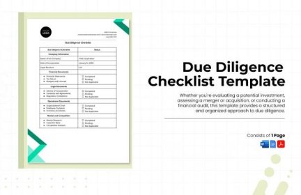 Due Diligence Checklist Template in Word, PDF, Google Docs - Download