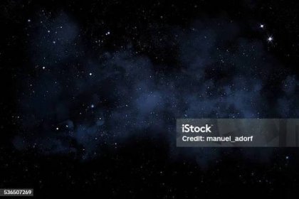 Stock fotografie Noční Obloha S Jasnými Hvězdami A Modrou Mlhovinou – stáhnout obrázek nyní - Obloha - Přírodní jev, Hvězda - Kosmický prostor, Symbol hvězdy - Tvar