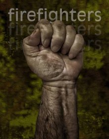 Wildland Forest Firefighter`s Clenched Fist stock images
