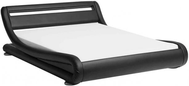 Manželská vodní postel 160 cm Anais (černá) (s roštem a matrací)