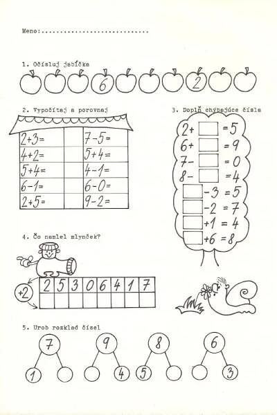 Pracovné Listy Z Matematiky Pre Prvákov | PDF Rozklad Čísel, Učení Hrou, Sešit