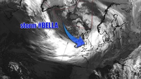 New model guidance calls for the Gale weather warnings for the UK and Ireland as massive winter storm Bella heads for west-central Europe
