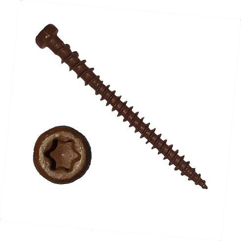 Coloured Decking Screws TX-Star Recess Pan Head - Brown