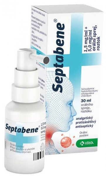 Septabene 1,5 mg/ml + 5,0 mg/ml orální sprej 30 ml
