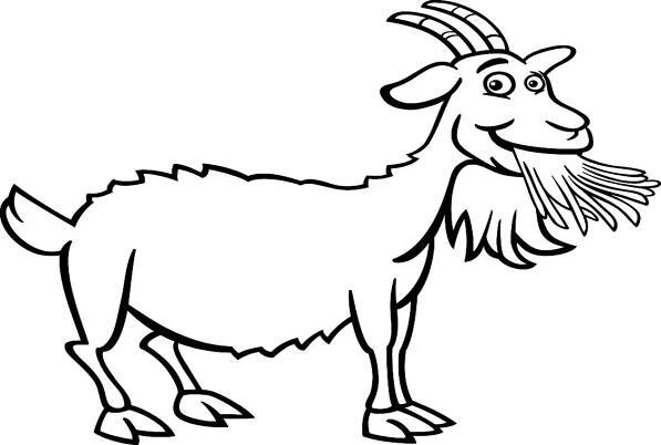 Kreslený kozí farmy pro omalovánky — Ilustrace