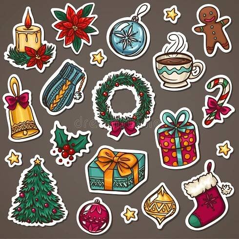 Christmas icon set royalty free illustration