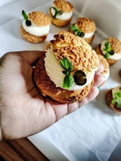 Craquelin choux, torta, Zákusky
