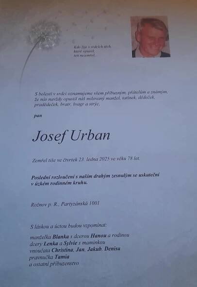 Do zápasnického nebe odešel Josef Urban