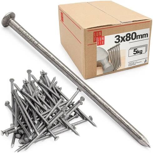 Stavební hřebíky 3x80 mm 3" černé 5kg