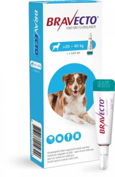 Bravecto L Dog 1000 mg roztok pro nakapání na kůži - spot-on pro velké psy (>20 - 40 kg)