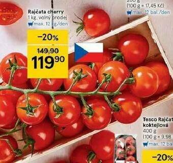 Tesco Rajčata cherry nabídka