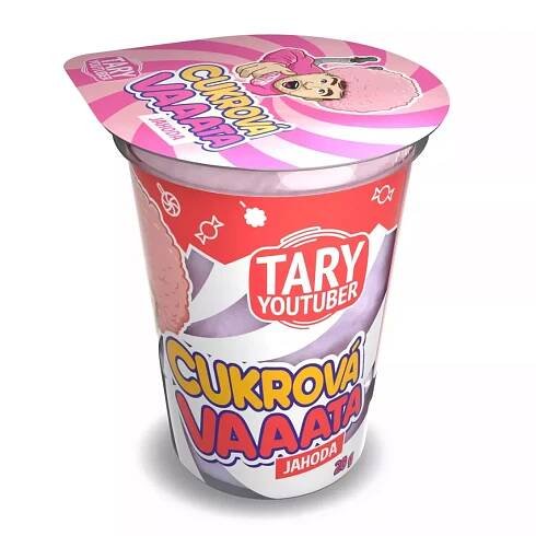 Cukrová vata Jahoda 20g – Karton (12 ks)