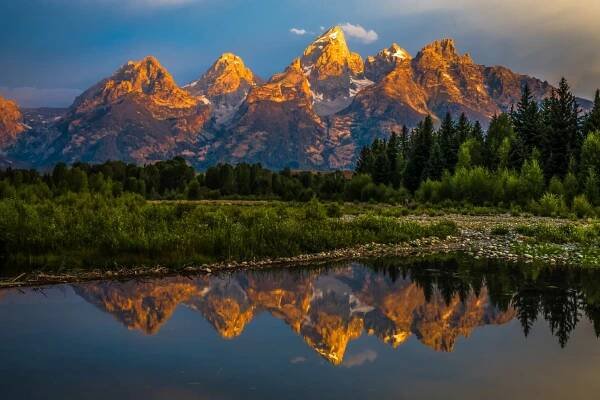 dramatický grand teton východ slunce - wyoming - stock snímky, obrázky a fotky
