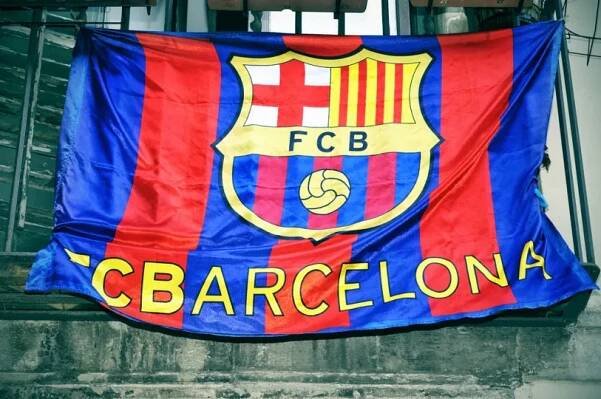 Vlajka FC barcelona — Stock obrázek