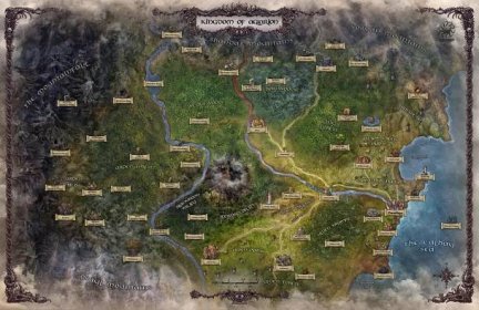 The complete region map of the cursed Kingdom of Aglarion (context in ...