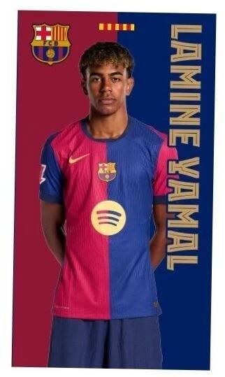 Plážový ručník Lamine Yamal FC Barcelona 140x70 oficiální klubová kolekce