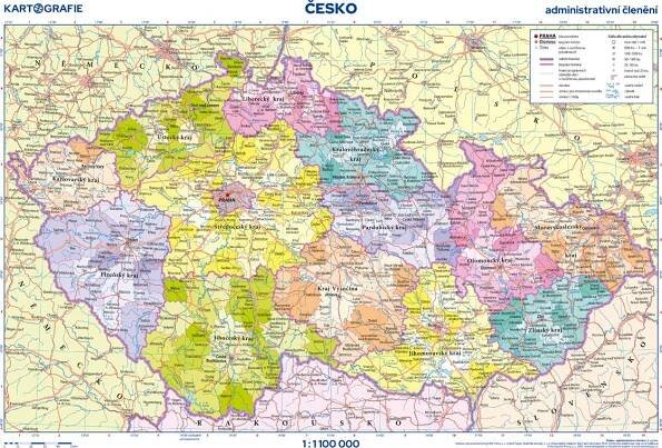 Česká republika: Administrativní mapa 1 1:375 000 - Kartografie PRAHA (2022) od 1 234 Kč