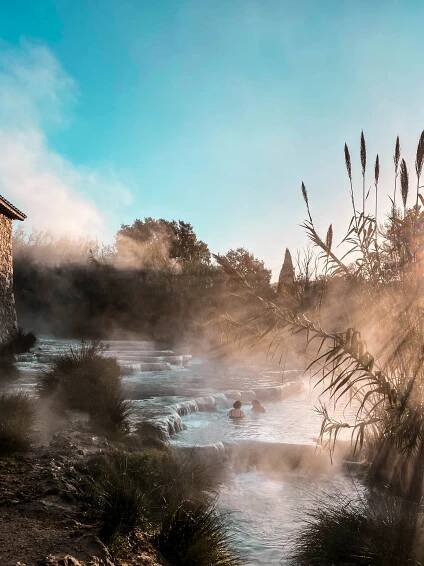 cascate del mulino maremma marciano saturnia tuscany sunrise natural hot springs thermal bath