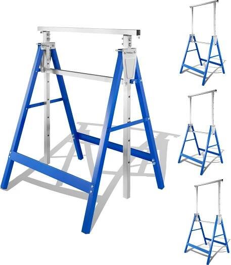 VINGO 4X lešenářská koza teleskopická koza skládací koza kovová lešenářská koza lavice na nářadí výškově nastavitelná 80-130 cm, s protiskluzovou ochranou, nosnost až 250 kg