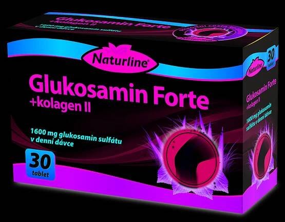 Naturline Glukosamin Forte 1600 mg + kolagen II. 30 tablet 