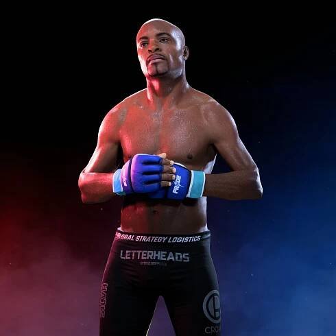 Alter Egos series "Hall of Fame" fighter Anderson Silva in front of a dark background.