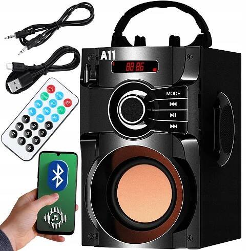 BEZDRÁTOVÝ REPRODUKTOR BLUETOOTH RÁDIO FM PŘENOSNÝ USB VĚŽ AUX + DÁLKOVÉ OVLÁDÁNÍ