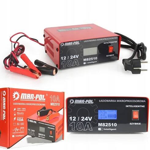 MIKROPROCESOROVÝ USMĚRŇOVAČ DO AUTA PRO NABÍJENÍ AKUMULÁTORU 12/24 V 10 A