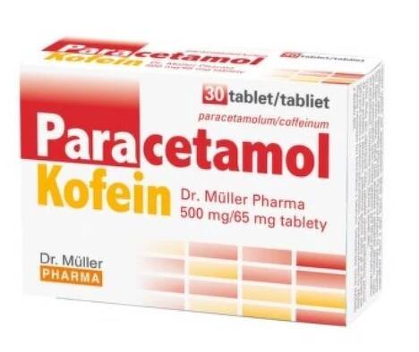 PARACETAMOL/KOFEIN DR. MÜLLER PHARMA 500MG/65MG neobalené tablety 30 - skladem