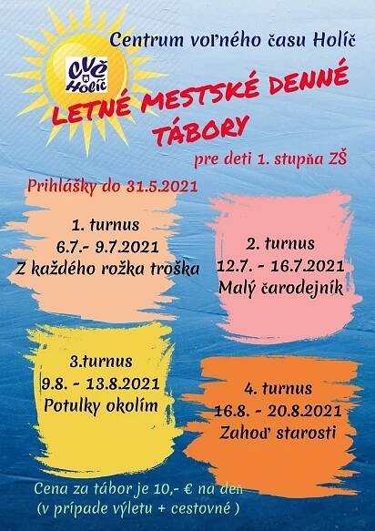 oznam pre rodičov – tábory » CVČ Holíč