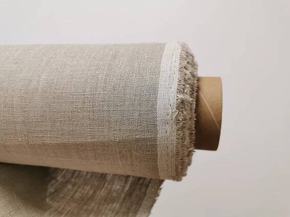 Natural rustic linen fabric, Fabric by the yard, Undyed rustic linen fabric, Unwashed linen fabric, Natural linen fabric