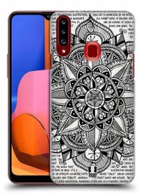 HEAD CASE plastový obal na mobil Samsung Galaxy A20s vzor Indie Mandala slunce barevná ČERNÁ A BÍLÁ MAPA