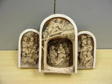 Starý vánoční keramický Betlém, Jesličky  - Starožitnosti a umění
