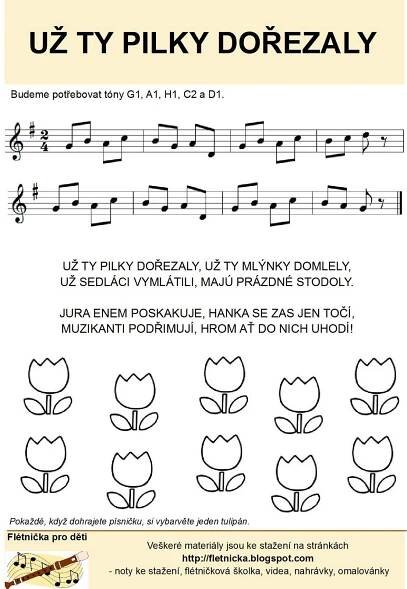 a sheet with musical notes on it and an image of the words uz ty plky dorezaly
