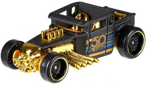Hot Wheels Tématické auto 50. let výročí Black & Gold Bone Shaker