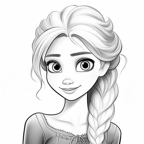 Elsa jako omalovánka